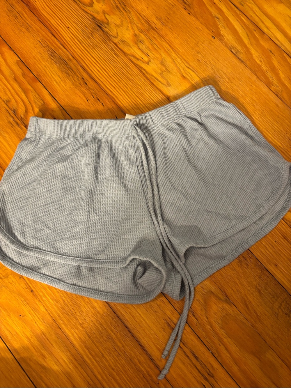 Bozzolo Light Blue Waffle Knit Athletic Lounge Shorts